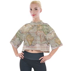 Old World Map Of Continents The Earth Vintage Retro Mock Neck Tee by uniart180623