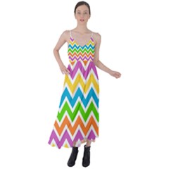 Chevron-pattern-design-texture Tie Back Maxi Dress