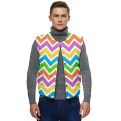 Chevron-pattern-design-texture Men s Button Up Puffer Vest	 by uniart180623