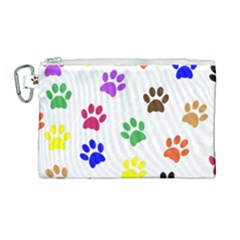 Pawprints-paw-prints-paw-animal Canvas Cosmetic Bag (large) by uniart180623