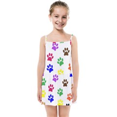 Pawprints-paw-prints-paw-animal Kids  Summer Sun Dress by uniart180623