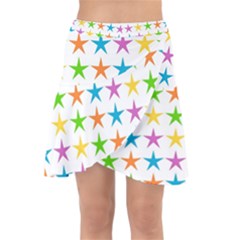 Star-pattern-design-decoration Wrap Front Skirt by uniart180623