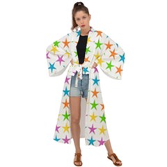 Star-pattern-design-decoration Maxi Kimono