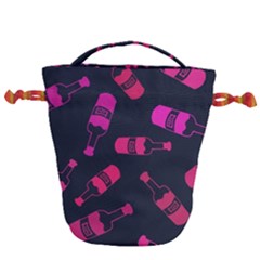 Wine Bottles Background Graphic Drawstring Bucket Bag by uniart180623