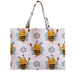 Art Bee Pattern Design Wallpaper Background Zipper Mini Tote Bag