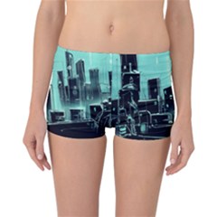 Buildings City Urban Destruction Background Reversible Boyleg Bikini Bottoms by uniart180623