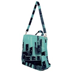 Buildings City Urban Destruction Background Crossbody Backpack by uniart180623