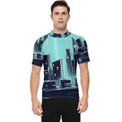 Buildings City Urban Destruction Background Men s Short Sleeve Rash Guard by uniart180623