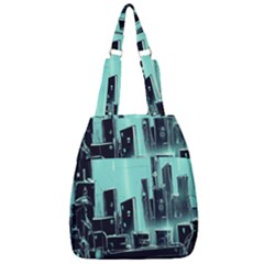 Buildings City Urban Destruction Background Center Zip Backpack by uniart180623