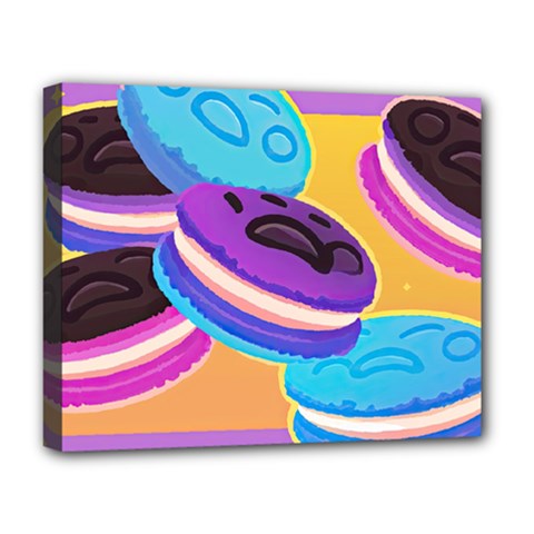 Cookies Chocolate Cookies Sweets Snacks Baked Goods Food Deluxe Canvas 20  X 16  (stretched) by uniart180623