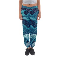 Waves Ocean Sea Abstract Whimsical Abstract Art Women s Jogger Sweatpants