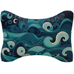 Waves Ocean Sea Abstract Whimsical Abstract Art Seat Head Rest Cushion by uniart180623