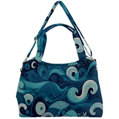 Waves Ocean Sea Abstract Whimsical Abstract Art Double Compartment Shoulder Bag