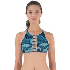 Waves Ocean Sea Abstract Whimsical Abstract Art Perfectly Cut Out Bikini Top by uniart180623