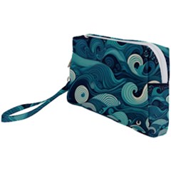 Waves Ocean Sea Abstract Whimsical Abstract Art Wristlet Pouch Bag (small) by uniart180623