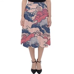 Waves Ocean Sea Water Pattern Rough Seas Classic Midi Skirt