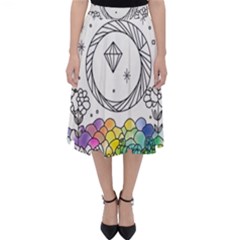 Rainbow Fun Cute Minimal Doodle Drawing Classic Midi Skirt