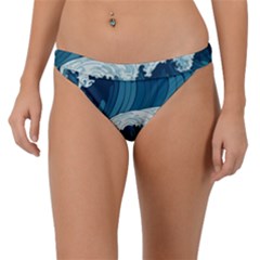 Waves Ocean Sea Pattern Water Tsunami Rough Seas Band Bikini Bottoms by uniart180623