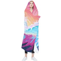 Waves Ocean Sea Tsunami Nautical Wearable Blanket