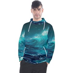 Tsunami Waves Ocean Sea Nautical Nature Water Men s Pullover Hoodie by uniart180623