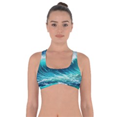 Waves Ocean Sea Tsunami Nautical Painting Got No Strings Sports Bra by uniart180623