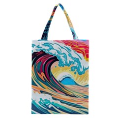Waves Ocean Sea Tsunami Nautical Arts Classic Tote Bag by uniart180623