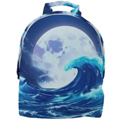 Waves Ocean Sea Tsunami Nautical Blue Mini Full Print Backpack by uniart180623