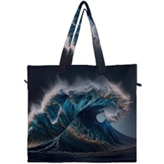 Tsunami Waves Ocean Sea Water Rough Seas Canvas Travel Bag