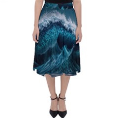 Tsunami Waves Ocean Sea Water Rough Seas Classic Midi Skirt