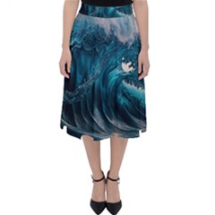 Tsunami Waves Ocean Sea Water Rough Seas Classic Midi Skirt