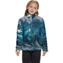 Tsunami Waves Ocean Sea Water Rough Seas Kids  Puffer Bubble Jacket Coat View1