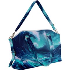 Tsunami Tidal Wave Ocean Waves Sea Nature Water Canvas Crossbody Bag by uniart180623