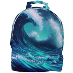 Tsunami Tidal Wave Ocean Waves Sea Nature Water Mini Full Print Backpack by uniart180623