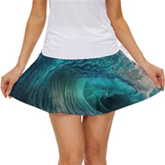 Tsunami Waves Ocean Sea Water Rough Seas Women s Skort by uniart180623