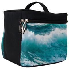 Waves Ocean Sea Tsunami Nautical Blue Sea Make Up Travel Bag (big)