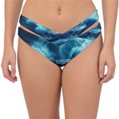 Moonlight High Tide Storm Tsunami Waves Ocean Sea Double Strap Halter Bikini Bottoms by uniart180623