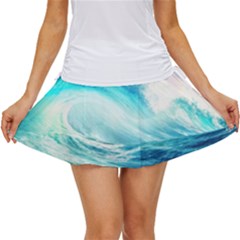 Tsunami Waves Ocean Sea Nautical Nature Water Nature Women s Skort by uniart180623