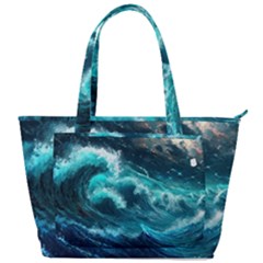 Thunderstorm Tsunami Tidal Wave Ocean Waves Sea Back Pocket Shoulder Bag  by uniart180623