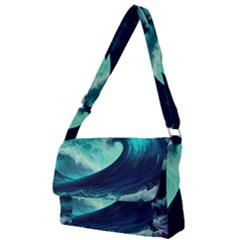Ai Generated Waves Ocean Sea Tsunami Nautical Fantasy Full Print Messenger Bag (s) by uniart180623