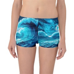 Ai Generated Waves Ocean Sea Tsunami Nautical Sea Boyleg Bikini Bottoms by uniart180623