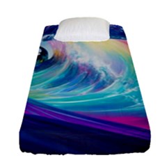 Waves Ocean Sea Tsunami Nautical Nature Water Fitted Sheet (Single Size)