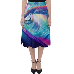 Waves Ocean Sea Tsunami Nautical Nature Water Classic Midi Skirt