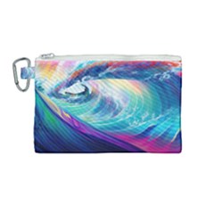 Waves Ocean Sea Tsunami Nautical Nature Water Canvas Cosmetic Bag (Medium)