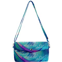 Waves Ocean Sea Tsunami Nautical Nature Water Removable Strap Clutch Bag by uniart180623