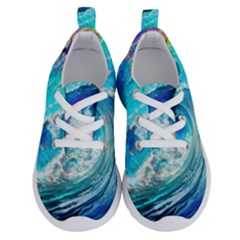 Tsunami Waves Ocean Sea Nautical Nature Water Painting Running Shoes by uniart180623