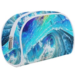 Tsunami Waves Ocean Sea Nautical Nature Water Painting Make Up Case (large) by uniart180623