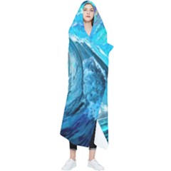 Tsunami Waves Ocean Sea Nautical Nature Water Painting Wearable Blanket