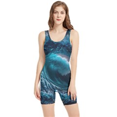 Tsunami Waves Ocean Sea Water Rough Seas Women s Wrestling Singlet by uniart180623