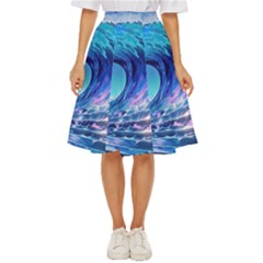 Tsunami Tidal Wave Ocean Waves Sea Nature Water Blue Classic Short Skirt by uniart180623