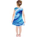 Tsunami Tidal Wave Ocean Waves Sea Nature Water Blue Painting Kids  Tunic Dress View2